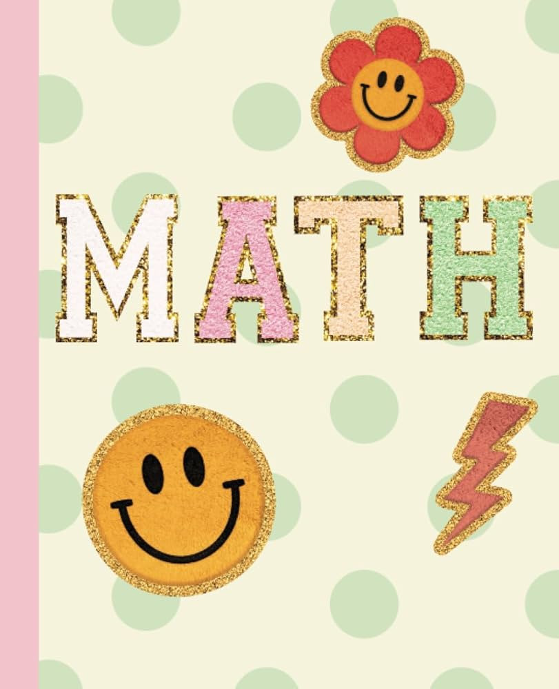 Preppy Math Class Notebook: Faux Chenille Sticker Patch Composition Notebook: Cute Polka Dot Note... | Amazon (US)