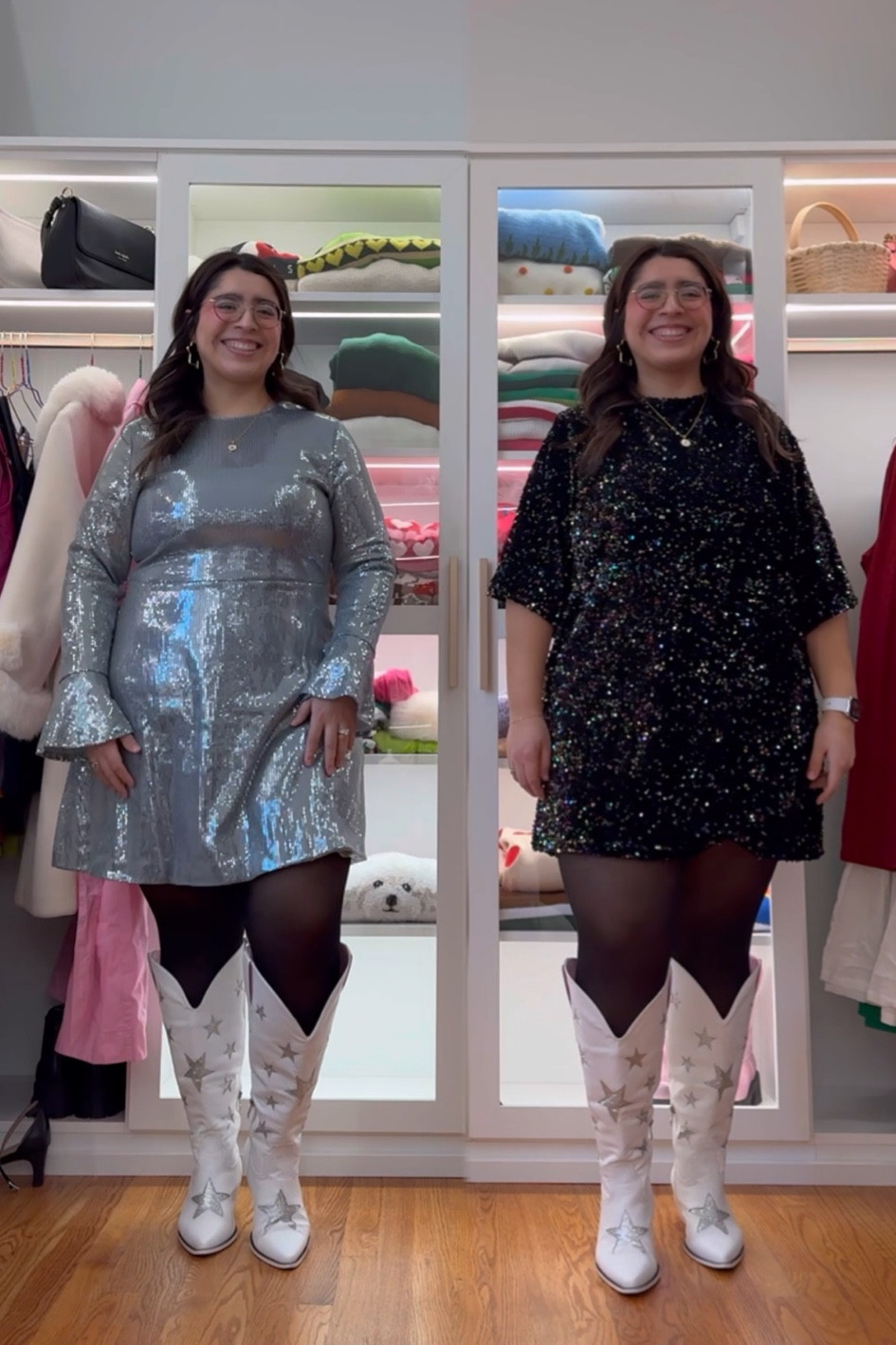 Right is the splurge! Left is the Walmart dress 🤩 
Wearing a Large in the Walmart dress & US 12 in the Showpo dress!
Boots are from Southern Fried Chic!

#LTKmidsize #LTKfindsunder50 #LTKstyletip