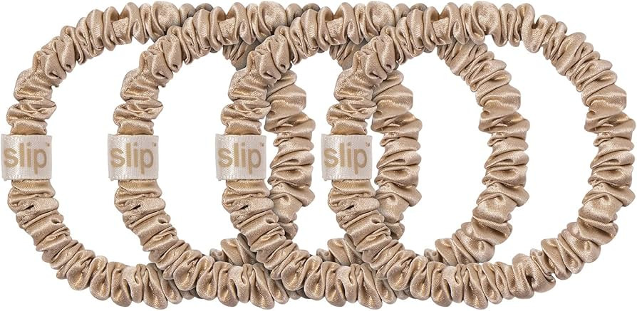 Slip Silk Skinny Scrunchies - Blonde - 100% Pure 22 Momme Mulberry Silk Scrunchies for Women - Ha... | Amazon (US)