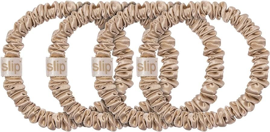 Slip Silk Skinny Scrunchies - Blonde - 100% Pure 22 Momme Mulberry Silk Scrunchies for Women - Ha... | Amazon (US)
