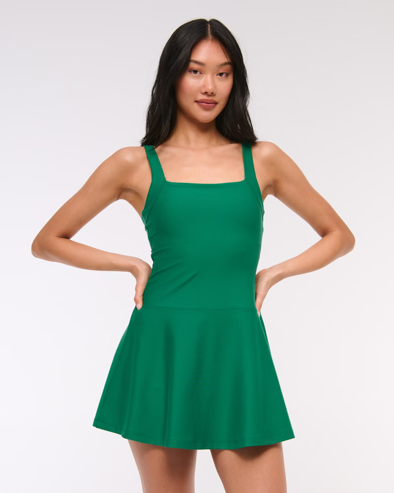YPB sculptLUX Squareneck Mini Dress | Abercrombie & Fitch (US)