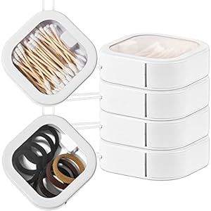 Kathfly 4 Pcs Hair Tie Organizer Portable Hair Accessory Storage Containers Stackable Hair Tie Bo... | Amazon (US)