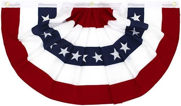 Flaglink 1.5x3Ft American Pleated Fan Flag Width Approx 90cm - US Patriotic Half Fan Bunting Flag... | Amazon (US)