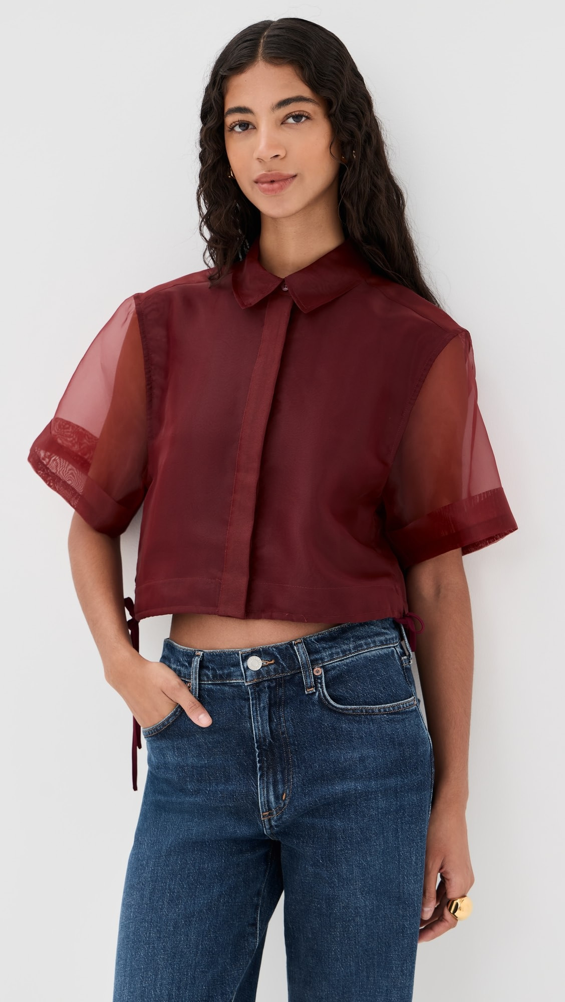 Ryett Short Sleeve Crop Shirt | Shopbop