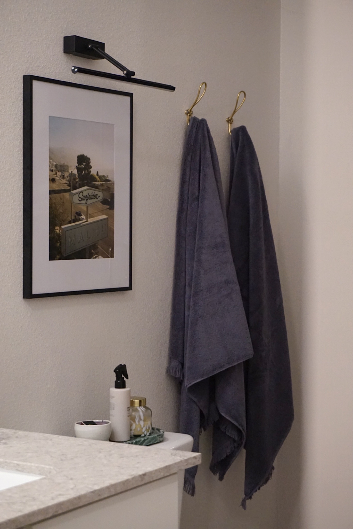 Apartment bathroom decor 🌊 We’ve had dingy, thin towels for too long, so we splurged on these Turkish towels from Anthro and they are worth every penny.

#LTKhome
