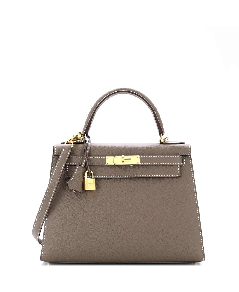 Pre-Owned HERMES Kelly 28 Handbag Grey Epsom with Gold Hardware | Bloomingdale's (US)