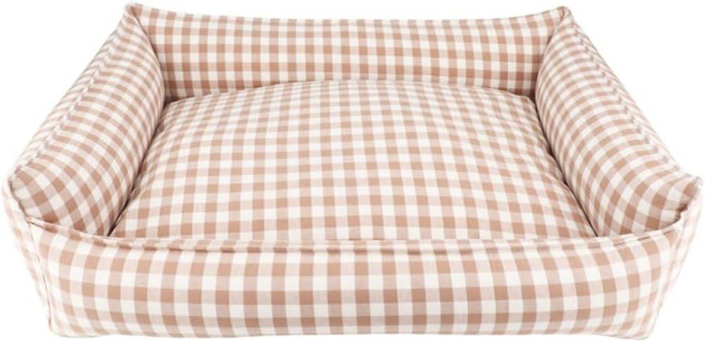 Gingham Dog Bed for Small & Medium Dogs - Washable Plaid Checked Bed with Removable Cover (M - 17... | Amazon (US)