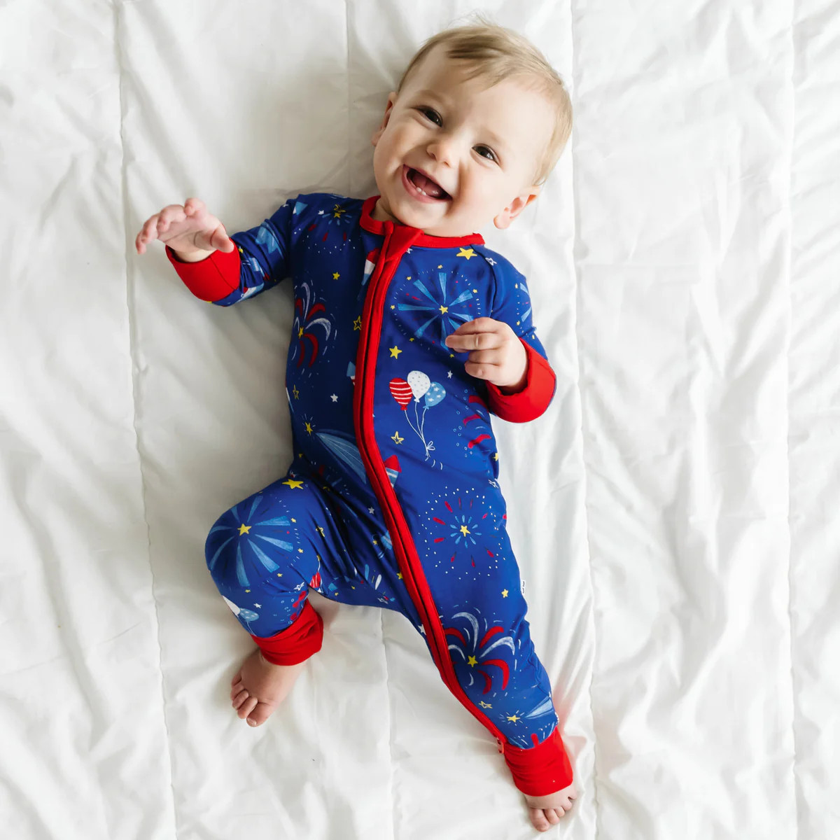 Firecracker Bamboo Viscose Zippy | Little Sleepies