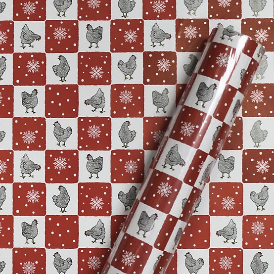 New!Red Shed  Checked Chickens Gift Wrapping Paper, 40 in. x 75 in. | Tractor Supply