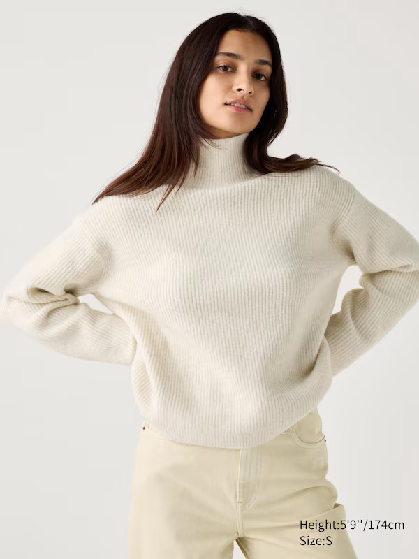 Soufflé Yarn High Neck Jumper | UNIQLO (UK)