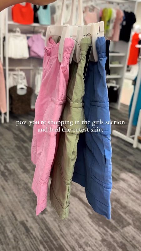  Who likes to shop in the girls section for themselves? 🤭 Now I really regret not trying on the bigger sizes to see if they fit me! These cargo skirts are from Art Class at Target in the girls section 🫶🏼 Elastic band, functional cargo pockets and available in these 3 colors - $15/ea ONLINE NOW! 

#LTKFindsUnder50 #LTKStyleTip #LTKKids