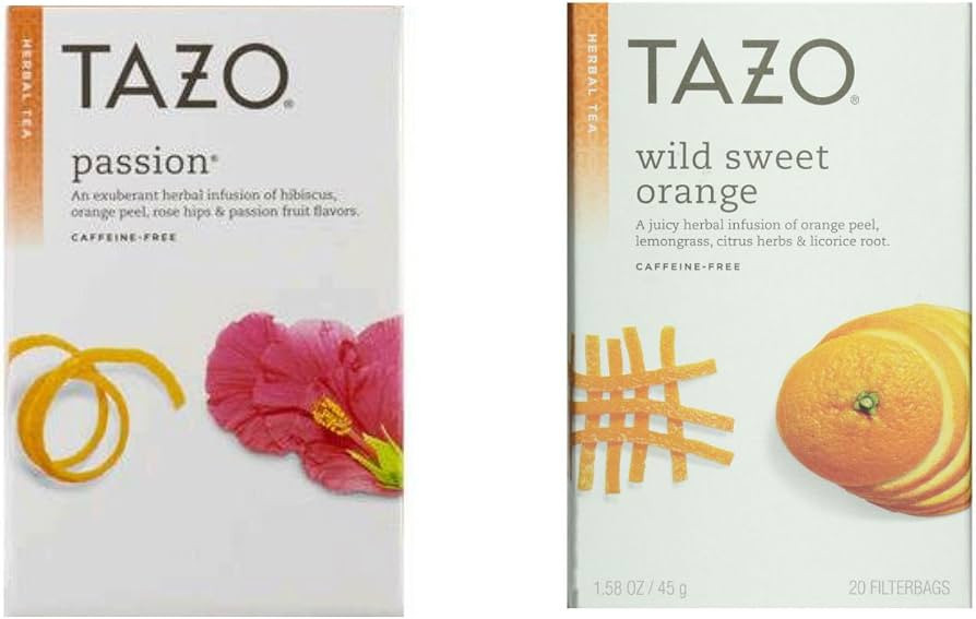 Tazo Passion and Wild Sweet Orange tea bundle,40 count,1 pack | Amazon (US)