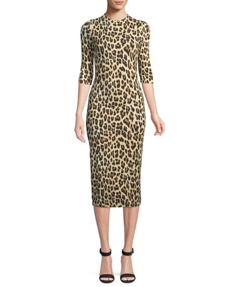 Delora Fitted Mock Neck Dress | Neiman Marcus