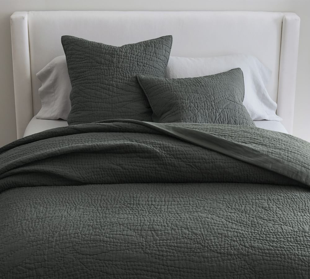 Belgian Flax Linen Handcrafted Quilt | Pottery Barn (US)