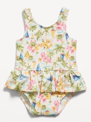 Printed Ruffled One-Piece Swimsuit for Baby | Old Navy (CA)