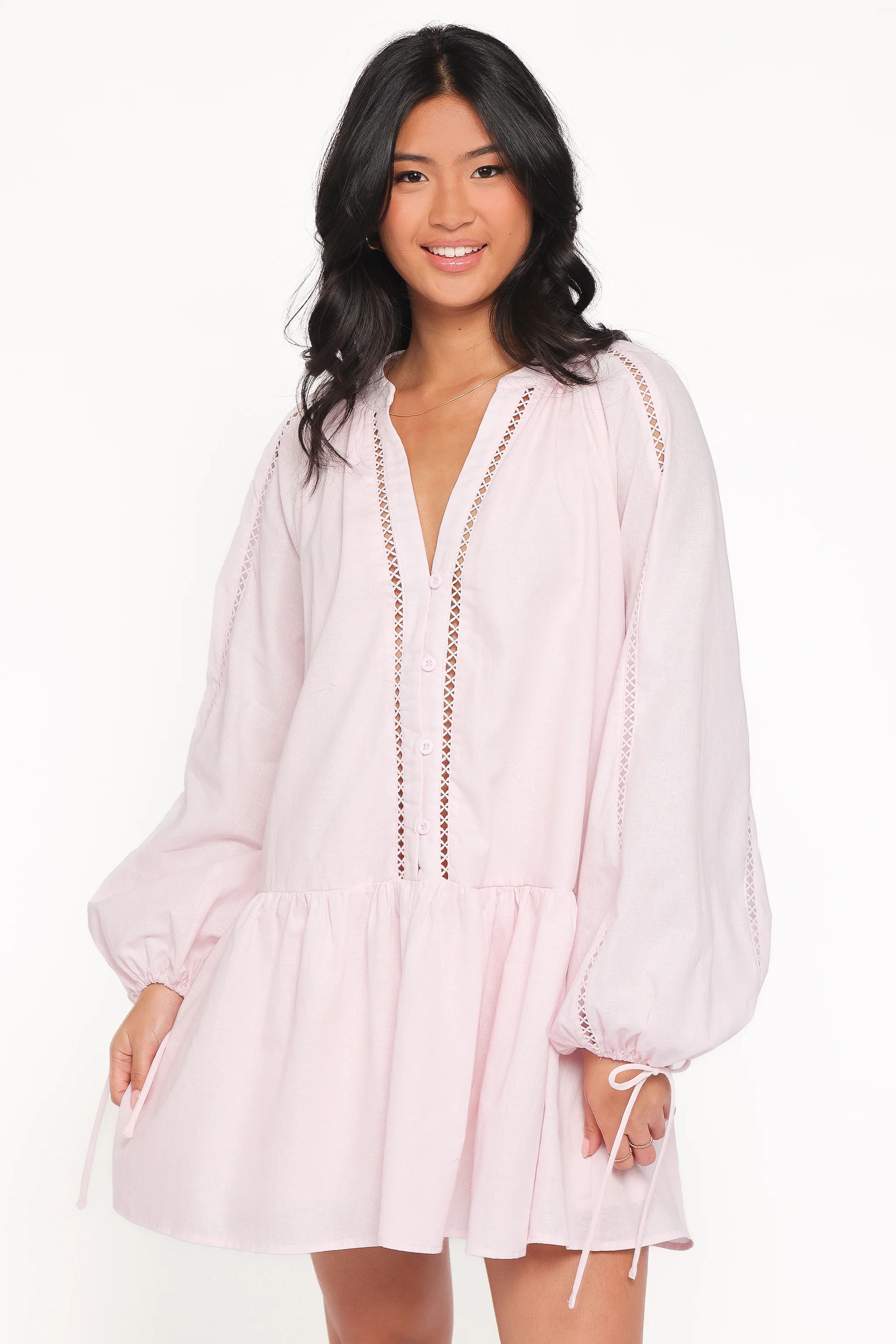 Hart Long Sleeve Mini Dress - Pink | Petal & Pup (US)