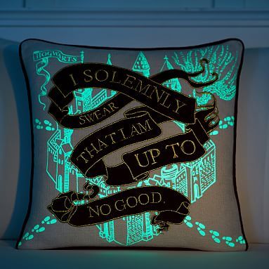 HARRY POTTER™ MARAUDER'S MAP™ Glow in the Dark Pillow Cover | Pottery Barn Teen