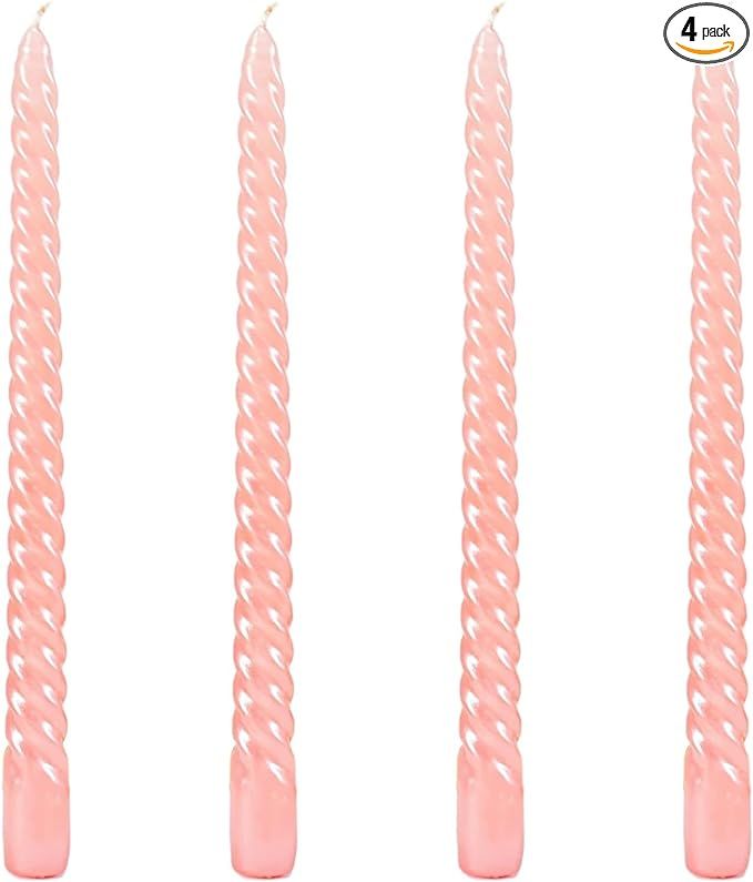 Berkebun Pink Taper Candles 10 inch -Set of 4 Tapered Candles, Dripless and Smokeless,Long Candle... | Amazon (US)