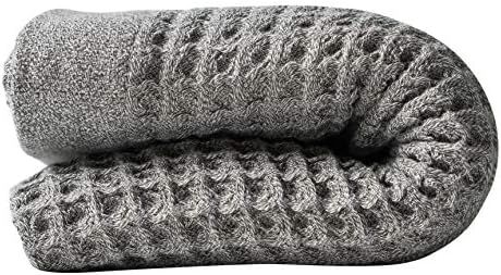 Nutrl Home Waffle Weave Bath Towel - Antimicrobial 100% Supima Cotton (Grey, 55 x 28 Inch) Premiu... | Amazon (US)