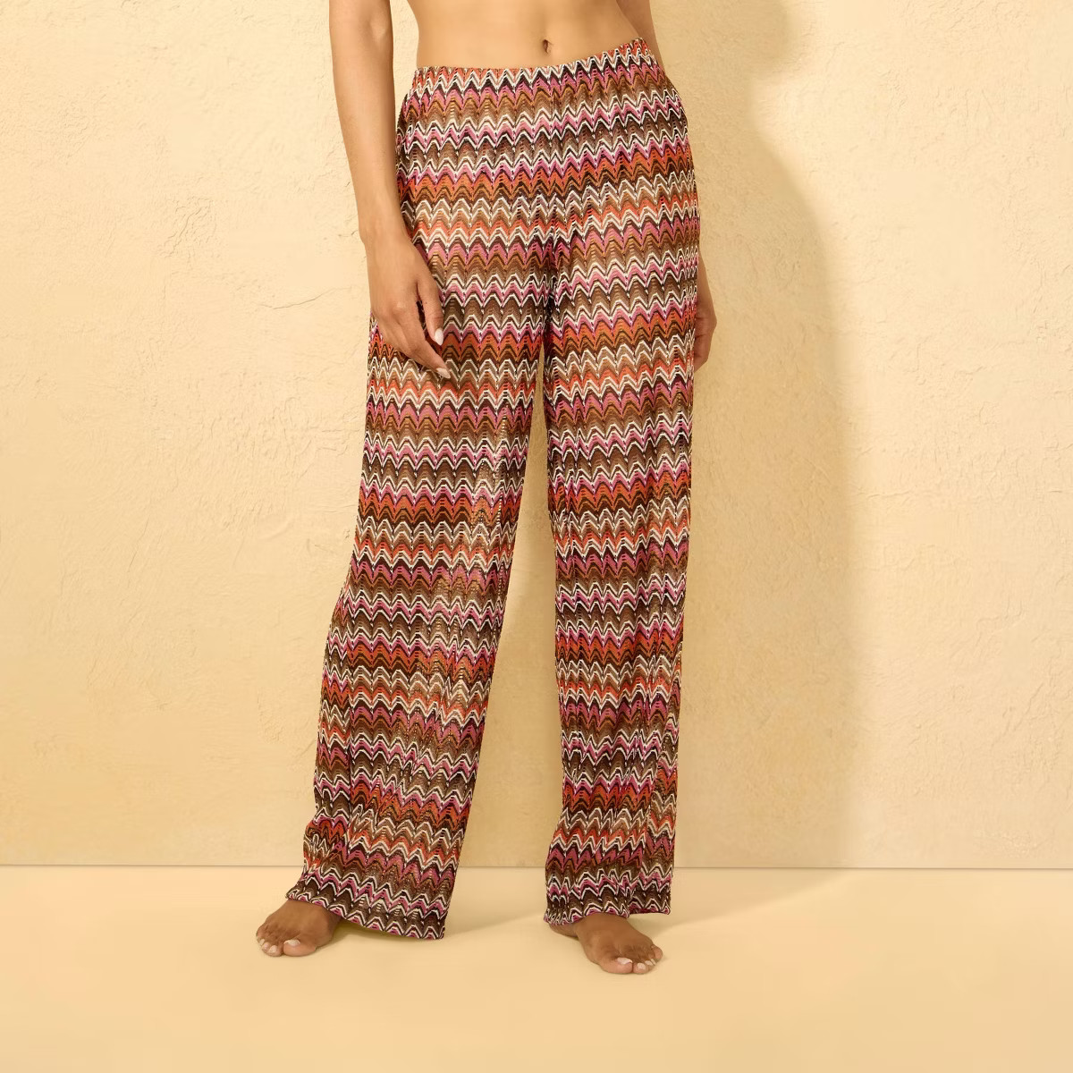 Women's Zig-Zag Crochet Swim Cover Up Pants - Shade & Shore™ Multi XS | Target