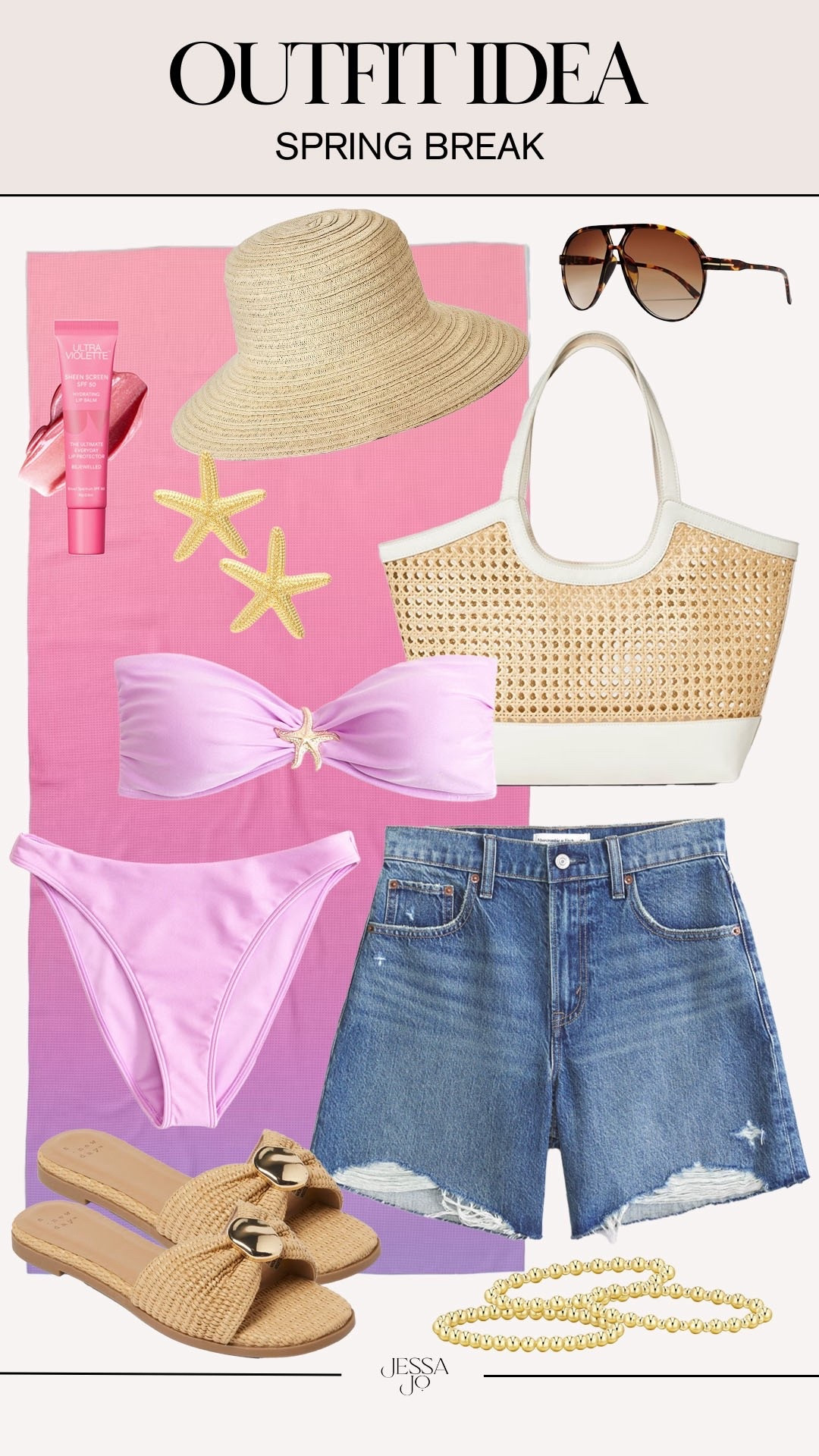 Spring break style. Spring break outfit idea. Abercrombie swim. Abercrombie denim shorts. Colorful spring style. Colorful spring break outfit. Target beach tote. Trendy beach style. Beachy accessories  

#LTKootd #LTKSeasonal #LTKSwim