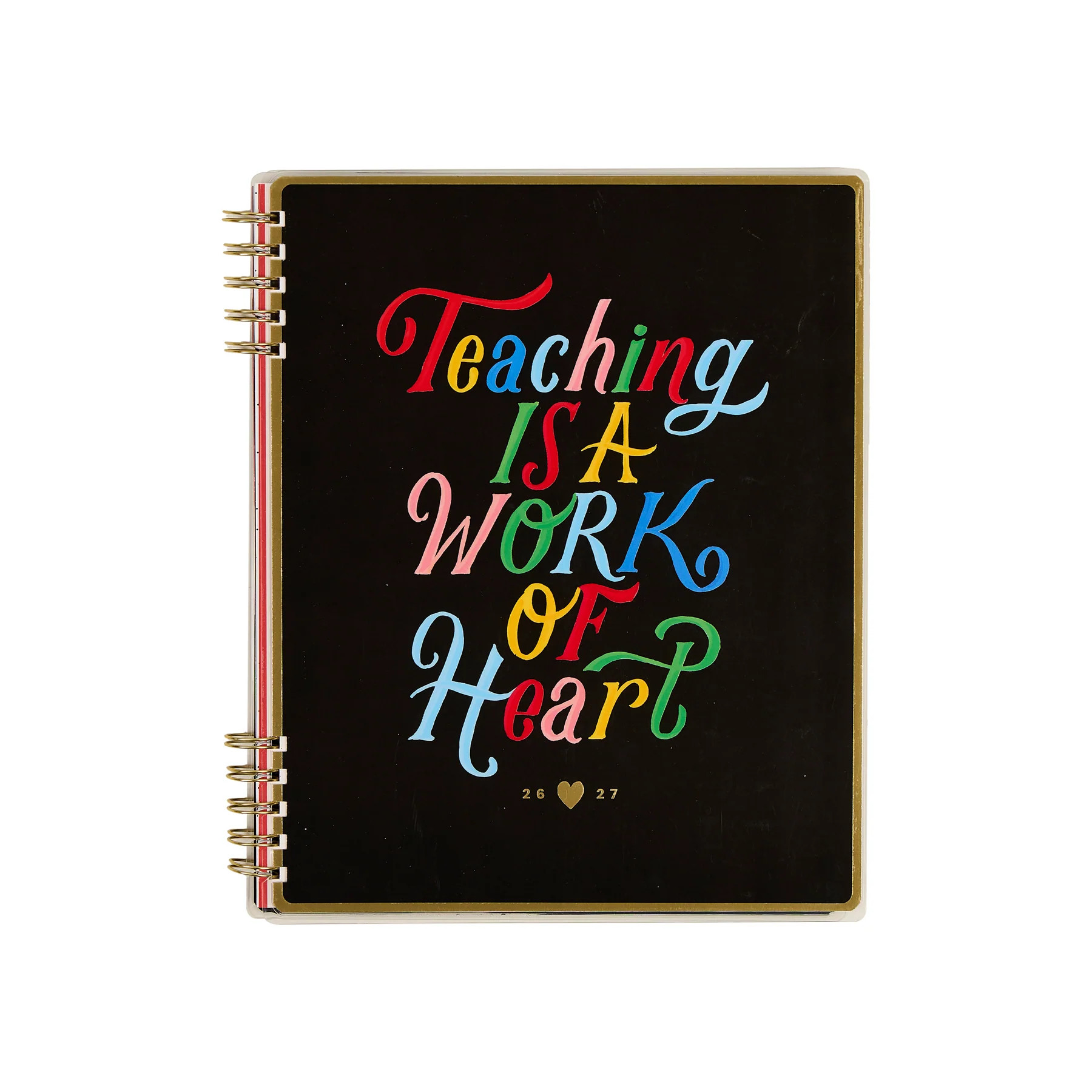 2026\u20132027 Bright Lessons Customizable Spiral Teacher Planner - Big Teacher Layout - 12 Month... | Happy Planner