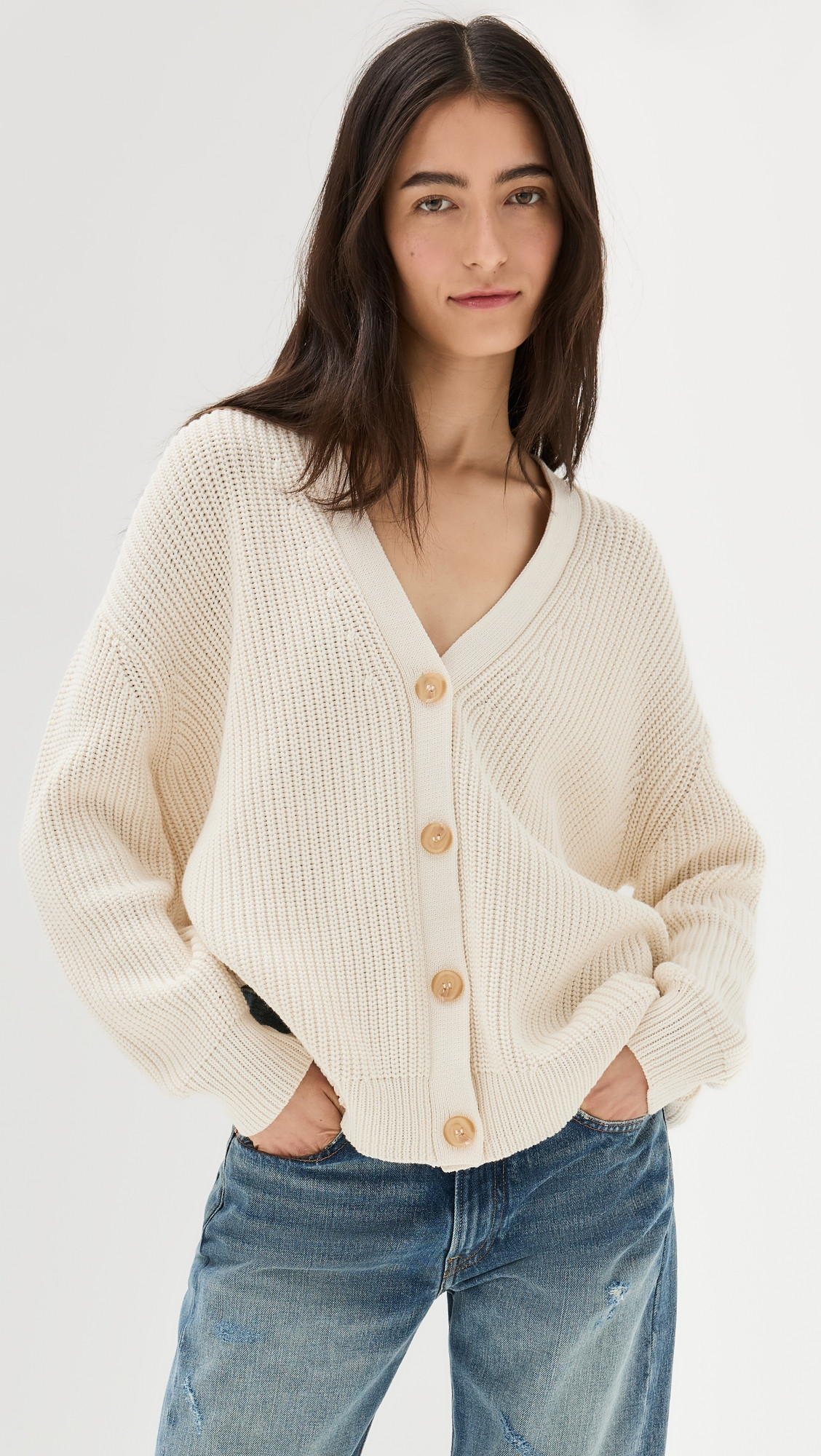 Jenni Kayne Cotton Cocoon Cardigan Ivory M | Shopbop