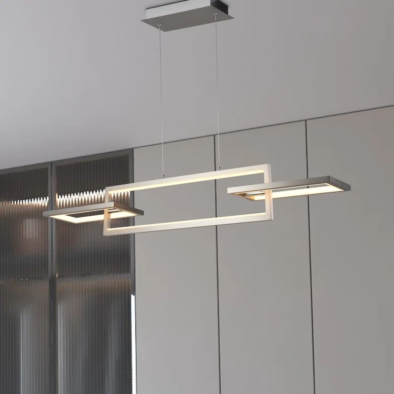 Angustain Unique / Statement Geometric LED Pendant with Wrought Iron Accents | Wayfair North America