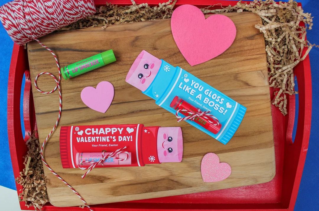 Chapstick Kids Valentine Printable, Lip Gloss Valentine, School Valentine, Classroom Valentine, V... | Etsy (US)
