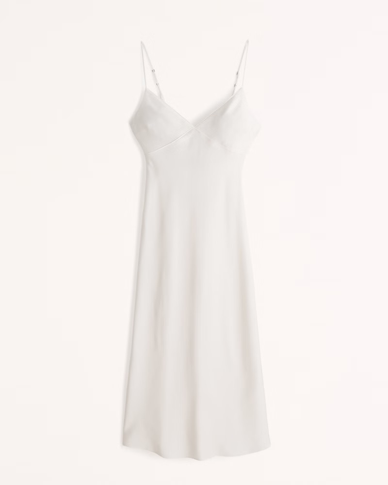 Women's Satin Slip Midi Dress | Women's | Abercrombie.com | Abercrombie & Fitch (US)