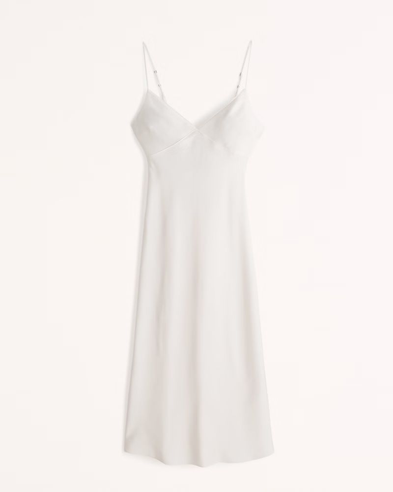 Women's Satin Slip Midi Dress | Women's New Arrivals | Abercrombie.com | Abercrombie & Fitch (US)