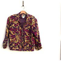 Vintage Bomber Jacket Silk Gold & Purple Puffy Windbreaker Medium - 03 | Etsy (US)
