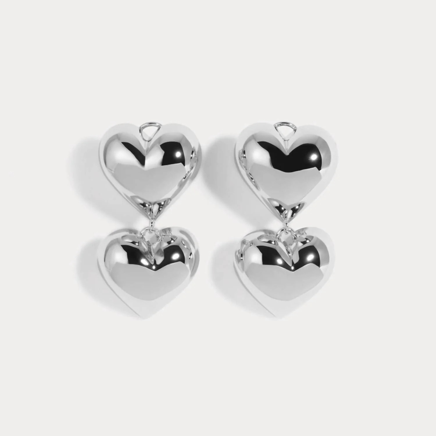 Women's Bubble Small Heart Earrings In Silver | Shop Simon