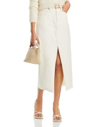 White Denim Midi Skirt - 100% Exclusive | Bloomingdale's (US)