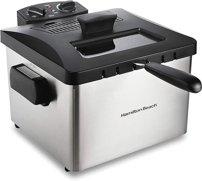 Hamilton Beach Professional Style Electric Deep Fryer, Lid with View Window, 1800 Watts, 19 Cups ... | Amazon (US)