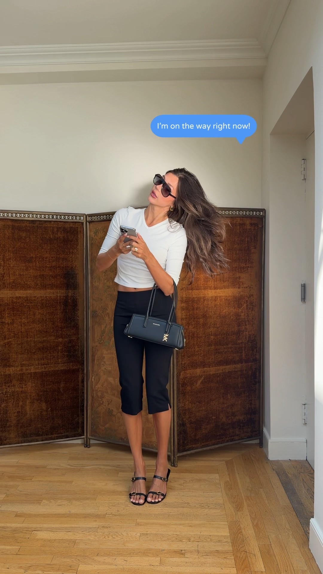 The perfect go to black bag and heels from @michaelkors-us #MKPartner #michaelkors