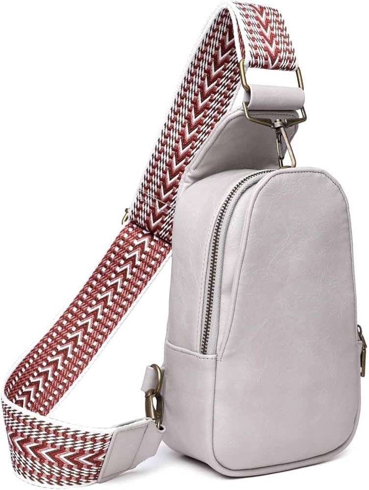 Amazon.com: Baolab Women Chest Bag Sling Bag Small Crossbody PU Leather Satchel Daypack for Lady ... | Amazon (US)