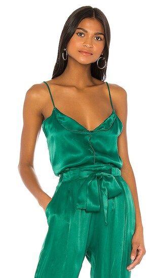 Indah Lady Luck Solid Button Front Cami in Green. - size XS (also in S) | Revolve Clothing (Global)