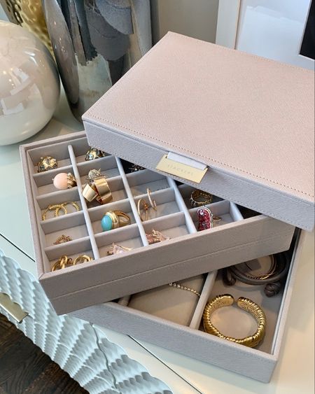 The perfect stacking trays to keep all of your jewelry and accessories clean and organized ✨They nestle and stack to easily store or display as a jewelry box. 

#organization
#organize
#competition
#ltksalealert
#storage#LTKunder50 

#LTKsalealert #LTKhome #LTKfindsunder50