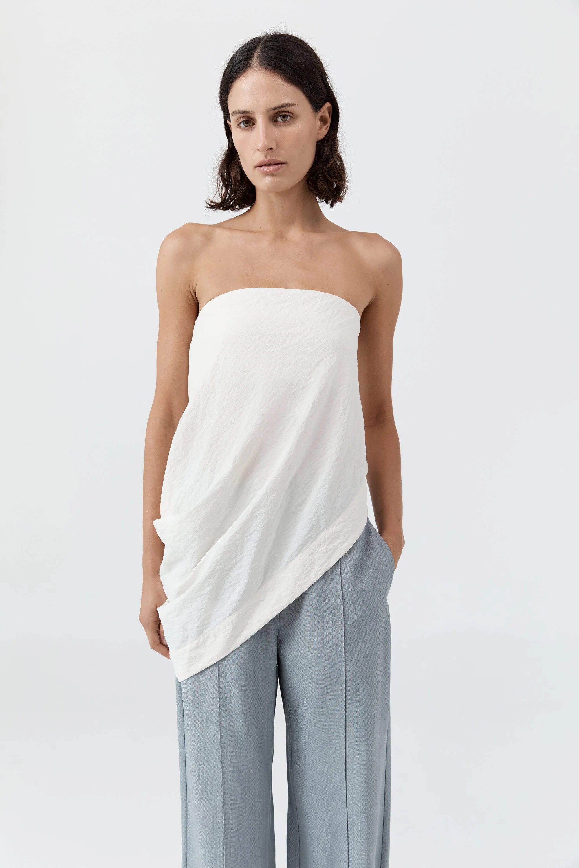 Cloud Asymm Drape Top - Off White | St. Agni (US, UK, EU)