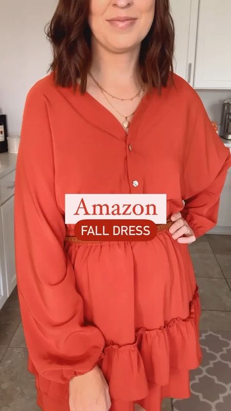 Amazon Fall Dress 🍂🍁 Super cute for family photos, date night or even Thanksgiving!

Wearing a small! Runs TTS! 

Would be so fun paired with boots & a fall hat 🧡

#LTKstyletip #LTKfindsunder50 #LTKSeasonal