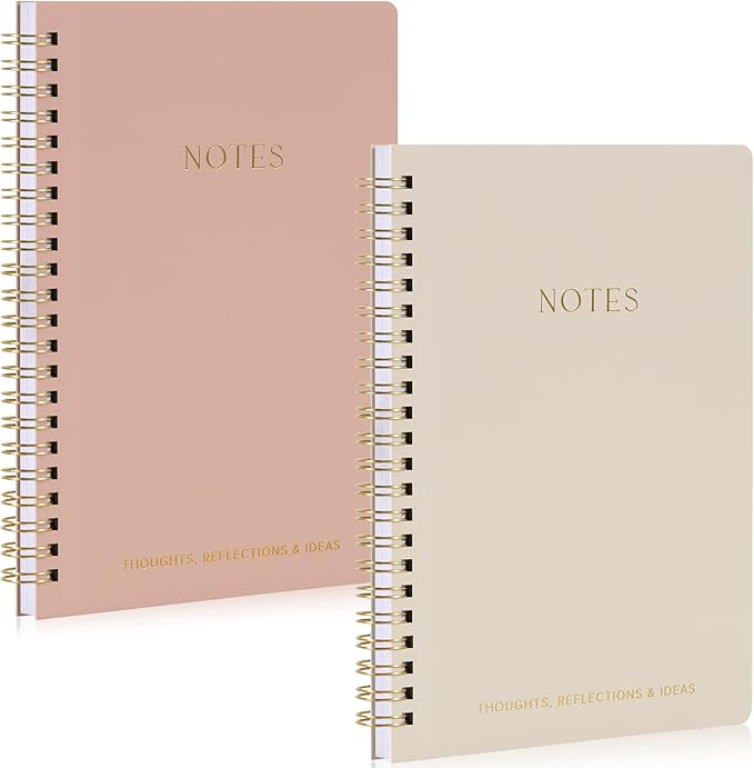 ZICOTO Aesthetic Spiral Notebook Set of 2 For Women and Men - Cute Ruled 8x6 Journal/Notebook wit... | Amazon (US)
