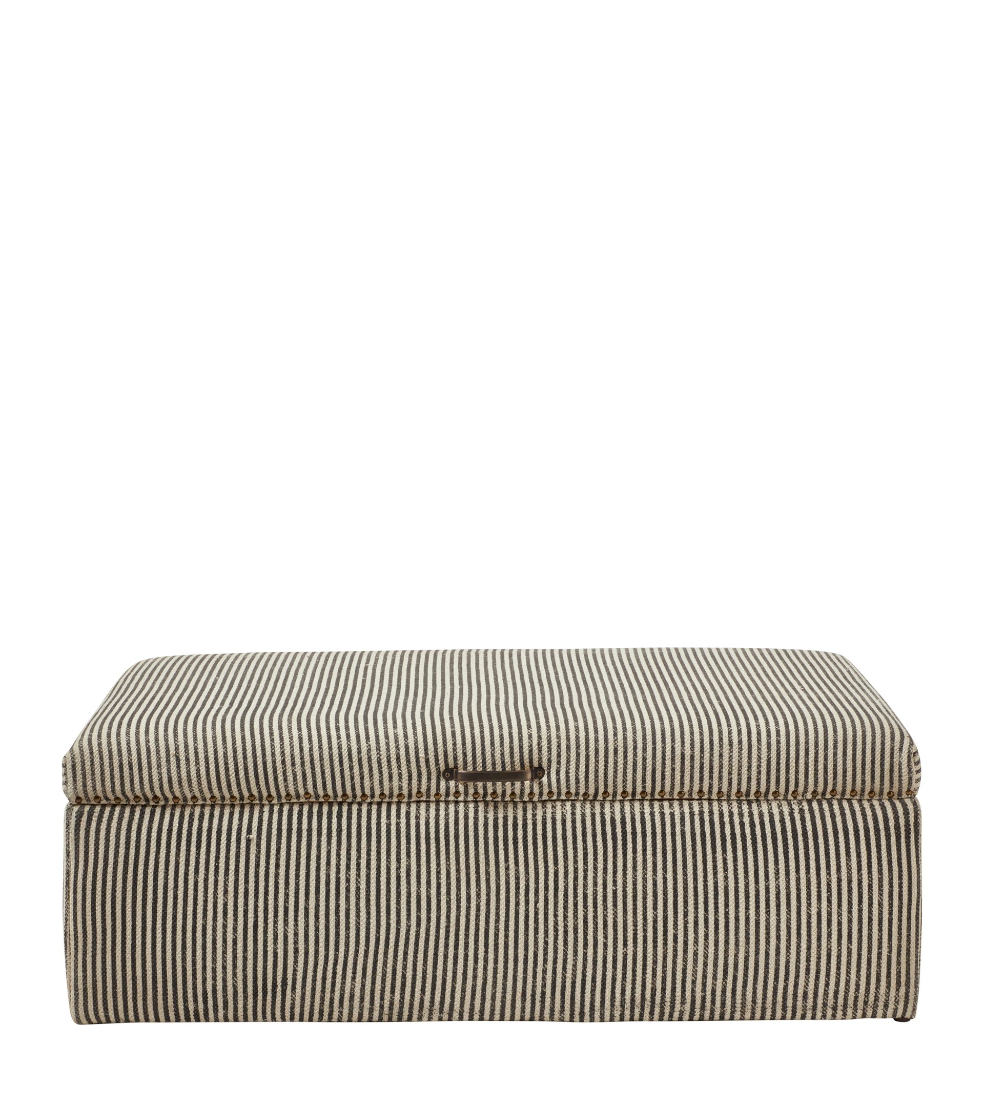 Crusoe Upholstered Ottoman - Soft Charcoal | OKA US