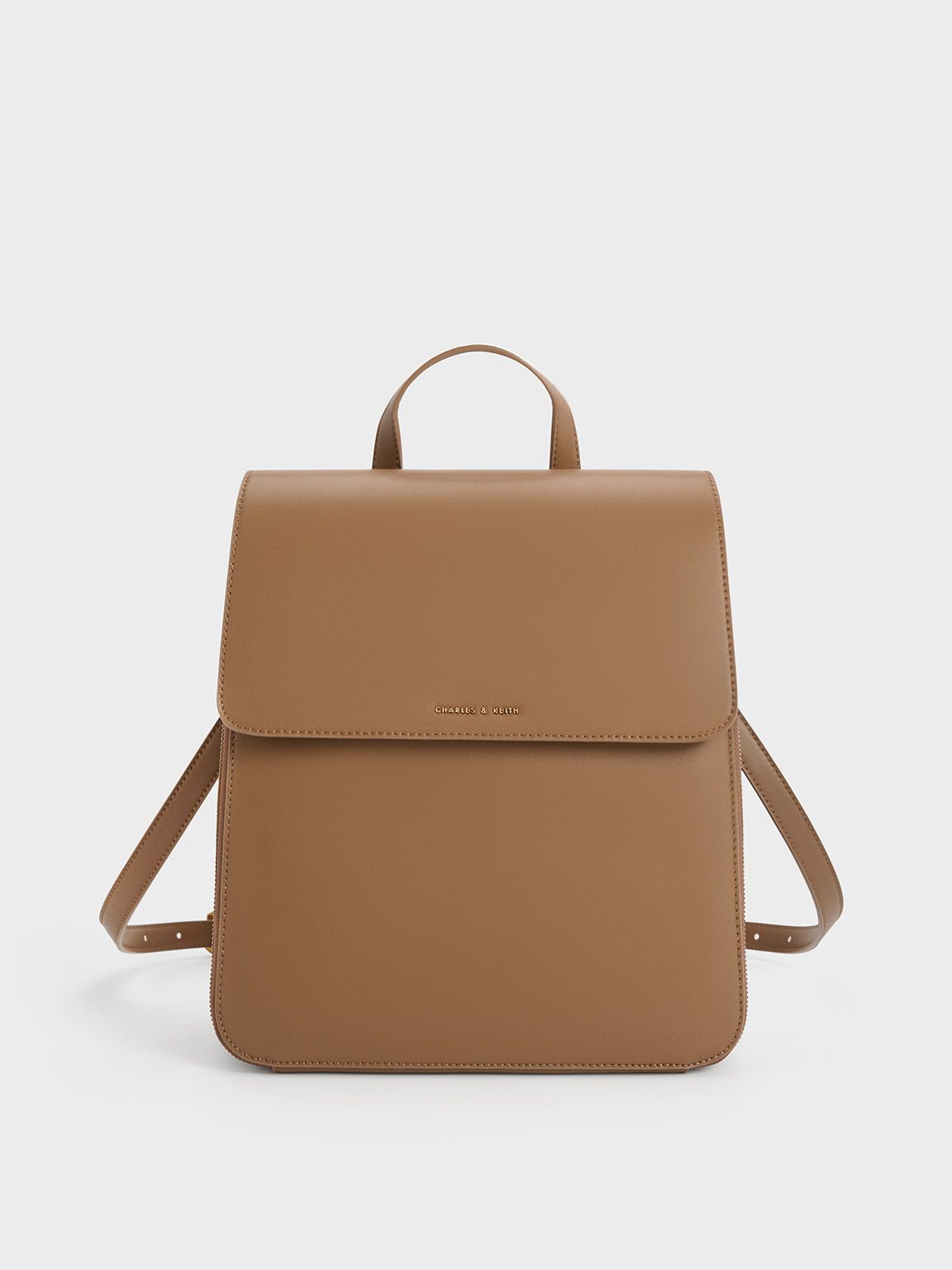 Front Flap Structured Backpack
 - Brown | Charles & Keith UK