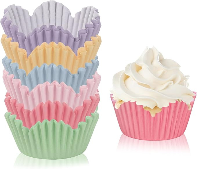 300Pcs Spring Easter Pastel Cupcake Liners Silly Goose Low Saturation Colorful Flower Baking Cups... | Amazon (US)