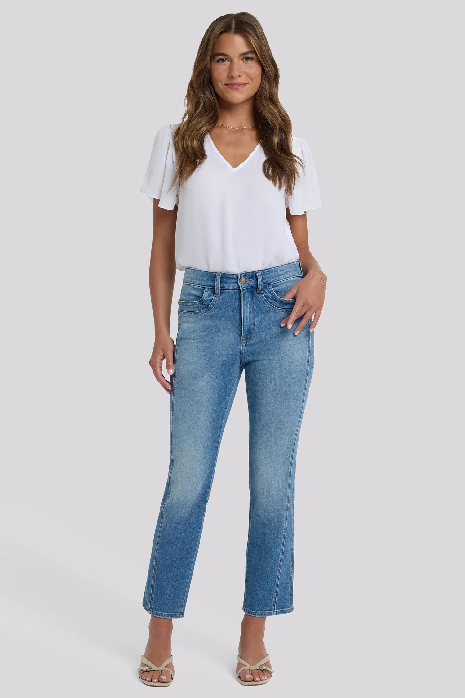 Marilyn Straight Ankle Jeans In Petite - Port Sea | NYDJ