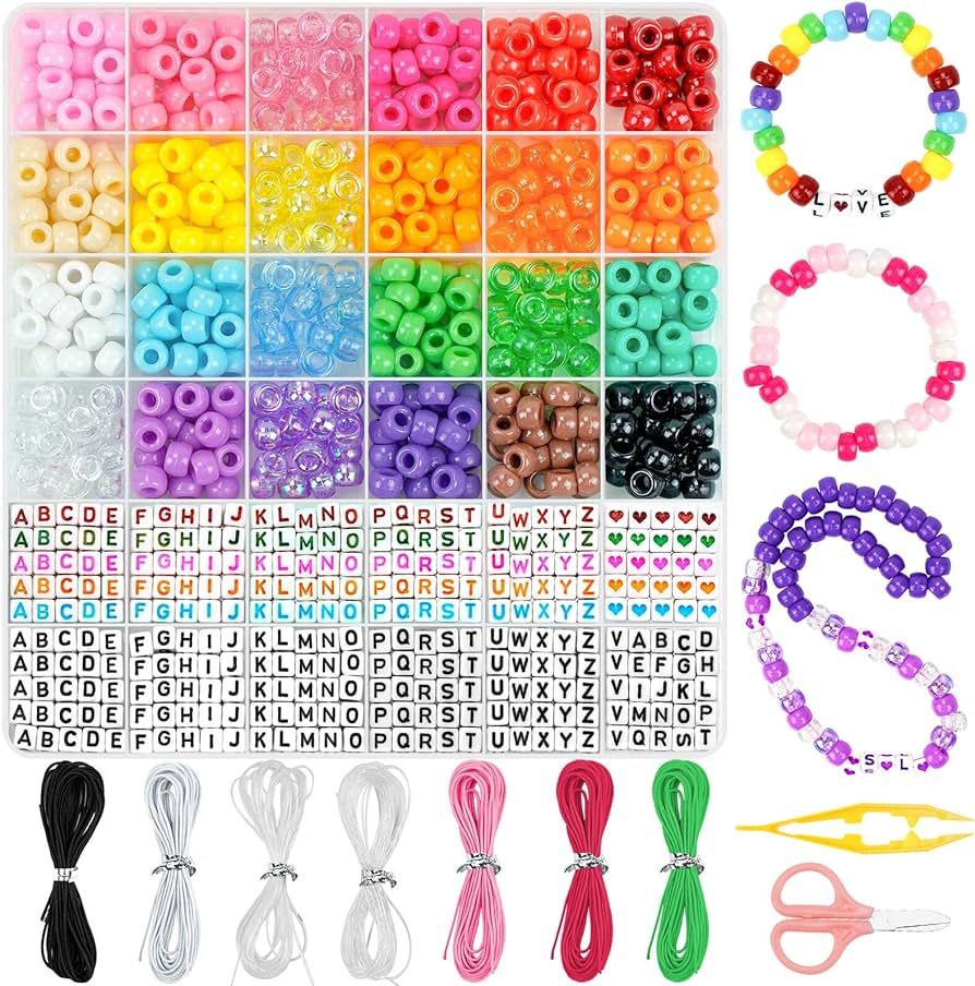 Dowsabel Bracelet Making Kit, 24 Colors Friendship Bracelet Kit Pony Beads for Jewelry Making, Le... | Amazon (US)