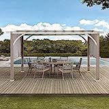 SummerCove Delrey 12 x 14 ft. Outdoor Patio White Steel Frame Pergola with Adjustable Canopy for Bac | Amazon (US)