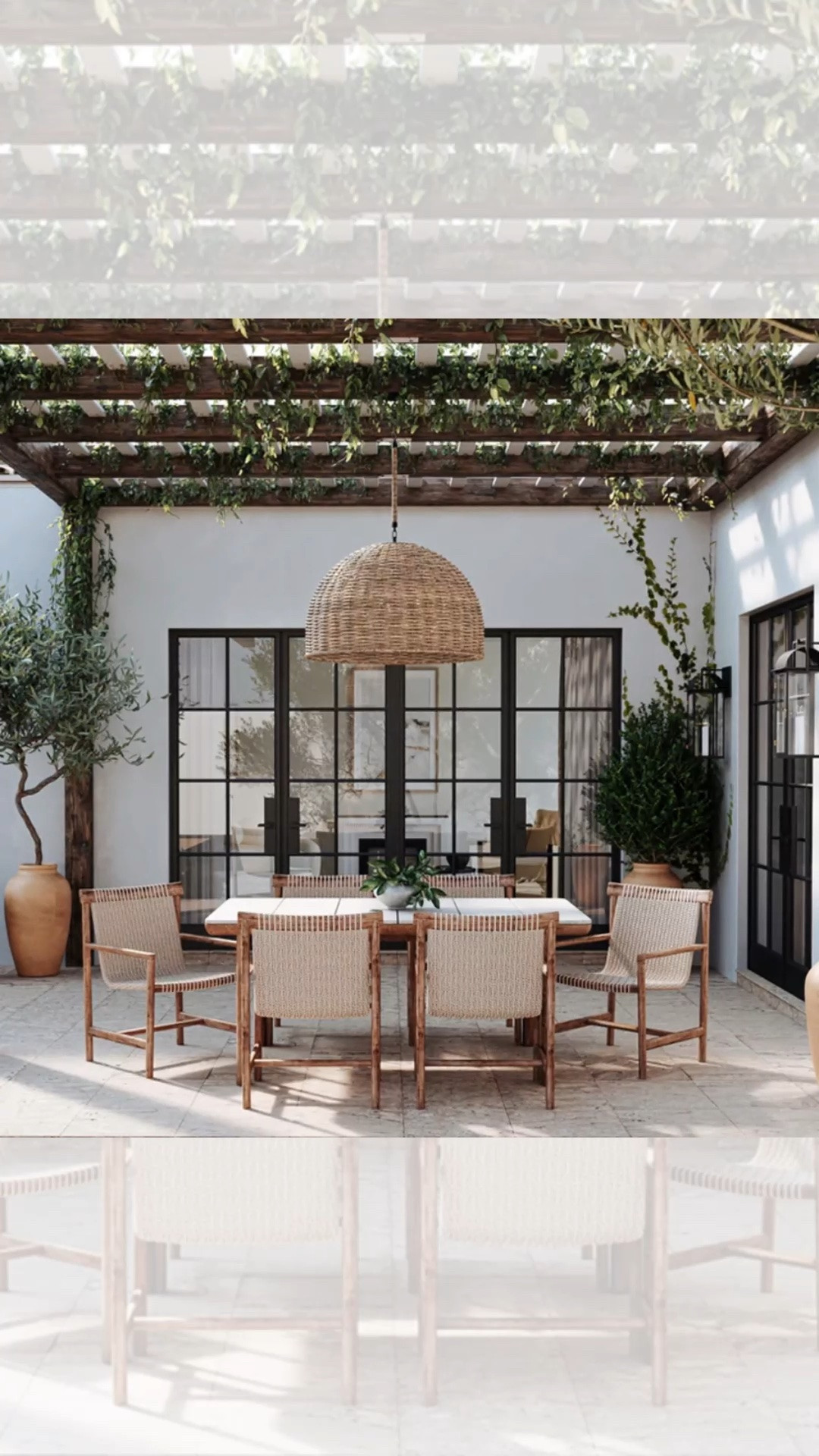 Outdoor patio dining  glow up! outdoor pendant light and dining furniture 
Outdoor living, backyard decor, organic modern, transitional, minimalist, pergola, outdoor chairs, outdoor dining table, beige, white, black, brown, rattan, woven, earthy, outdoor rug, outdoor cedar trees, outdoor plant pots planters, Amazon home, Amazon finds, founditonamazon, Target, Crate & Barrel style, neutral aesthetic, Restoration Hardware home

#LTKsummer #LTKhome #LTKsale