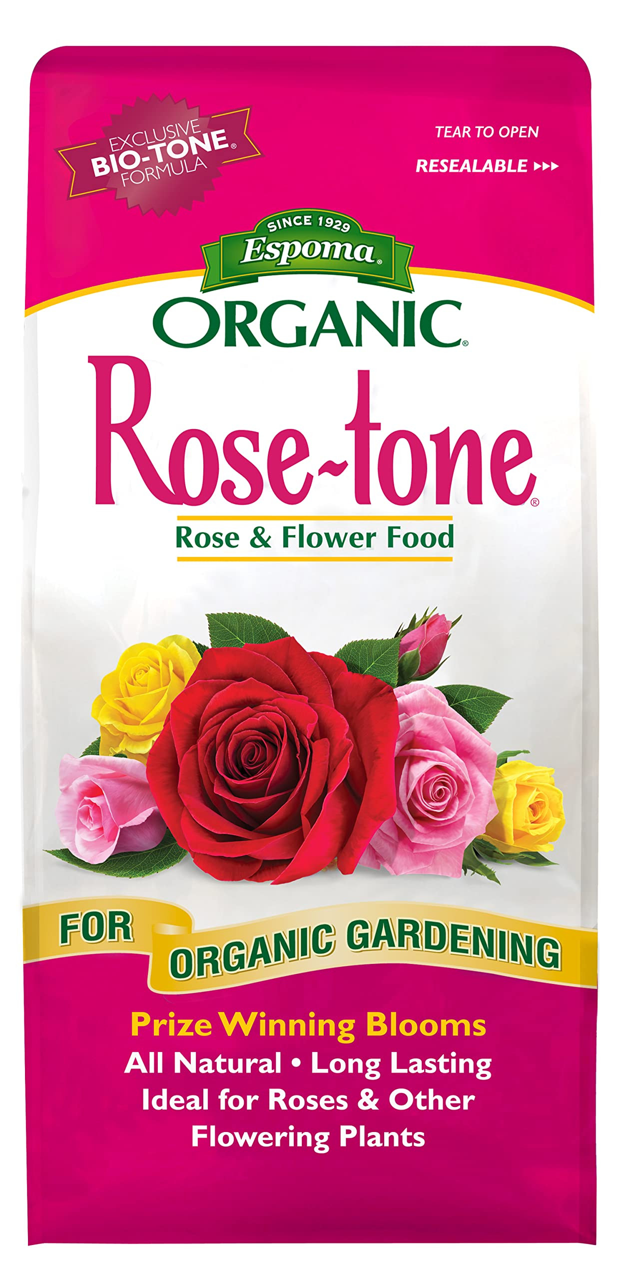 Espoma Organic Rose-Tone 4-3-2 Organic Fertilizer for All Types of Roses and Other Flowering Plan... | Amazon (US)